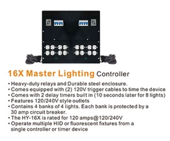 Timer Panel Master Controller with circuit breakers 16 lights