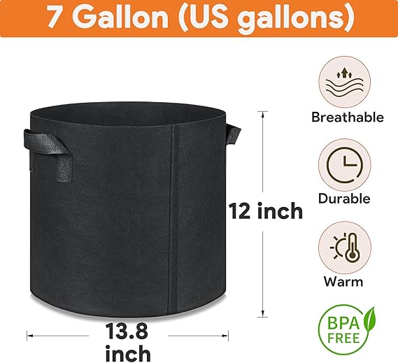 Grow Bags 7 gallon Fabric Pot 25 pack