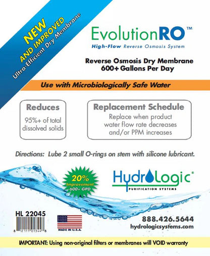 Evolution-RO Dry Membrane  18.625" x 3.125"